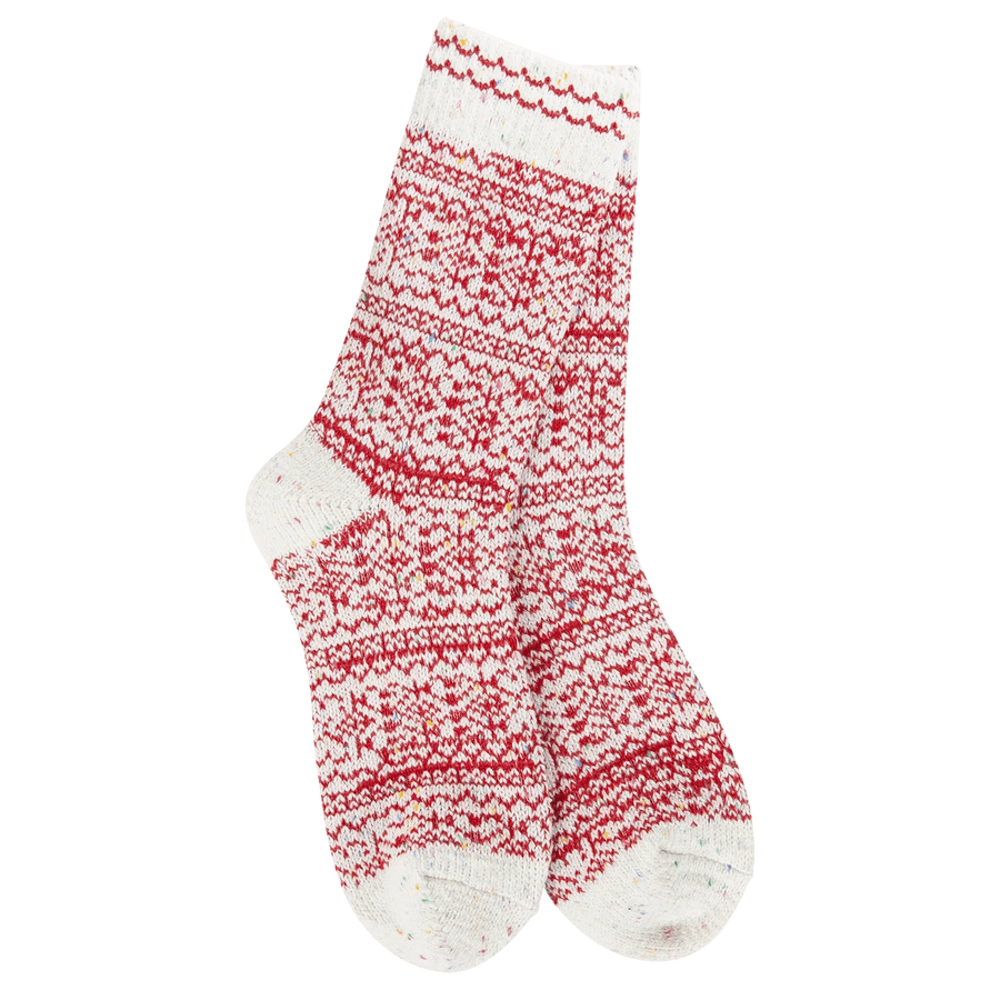 World's Softest Socks Fashion Holiday Confetti Crew Socks - Peppermint Confetti