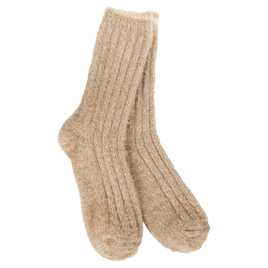 World's Softest Socks Fashion Ragg Feather Crew Socks - Mocca