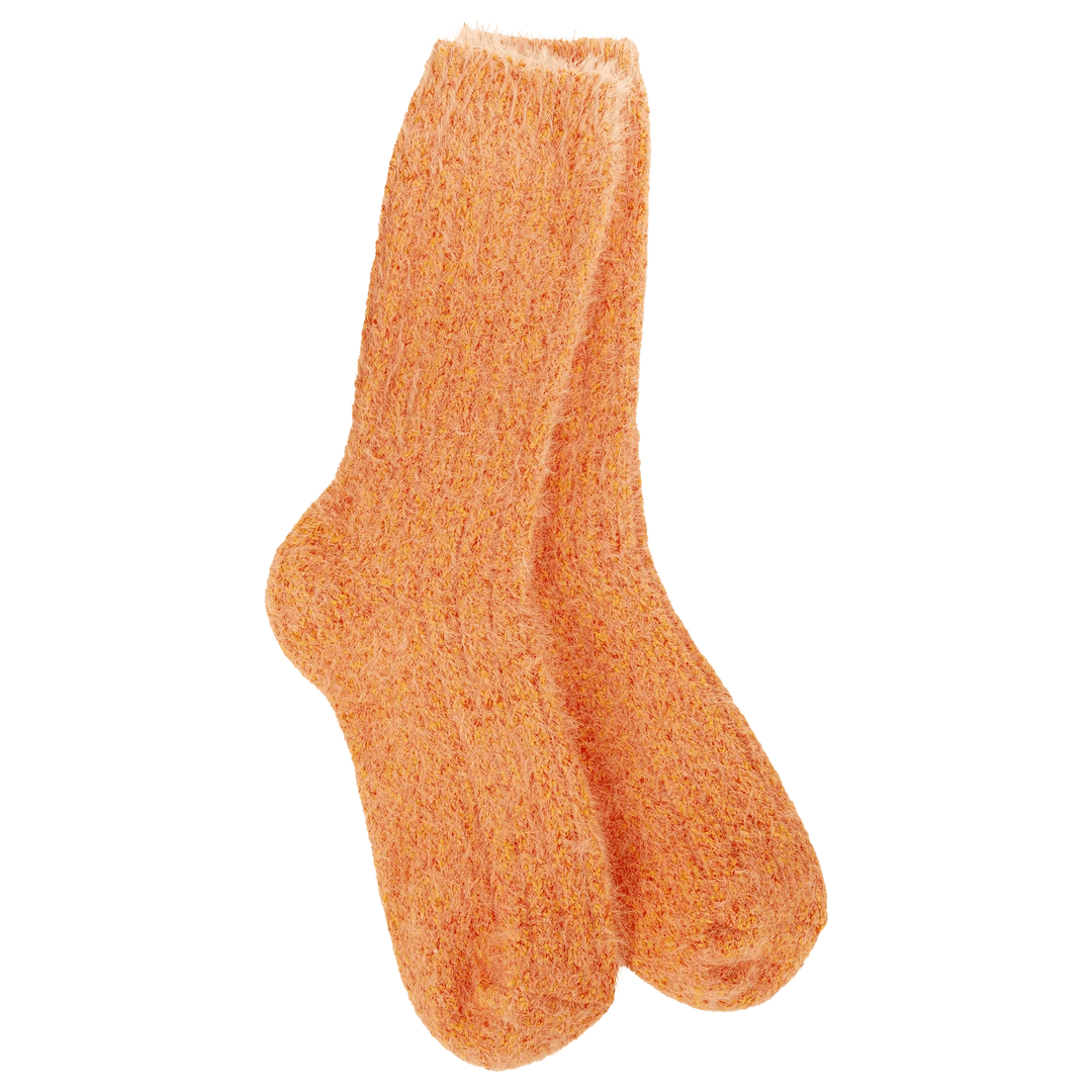 World's Softest Socks Fashion Ragg Feather Crew Socks - Orange