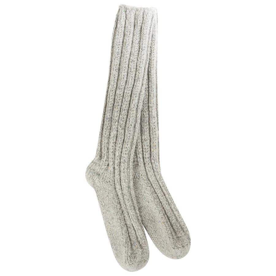 World's Softest Socks Fashion Sweater Slouch Crew Socks - Grey Confetti