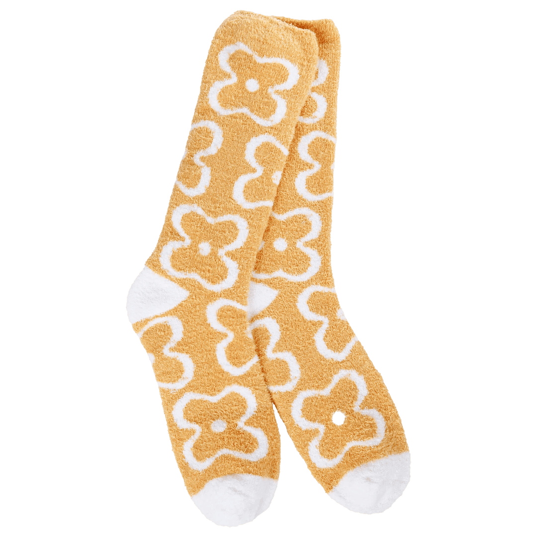 World's Softest Socks Socks Cozy Cali Crew - Flower Amber