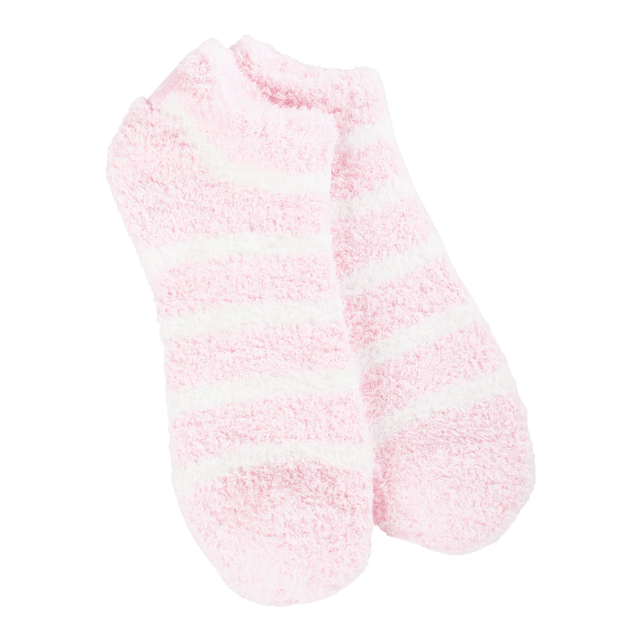 World's Softest Socks Socks Cozy Low Sock Socks - Candy Pink Stripe