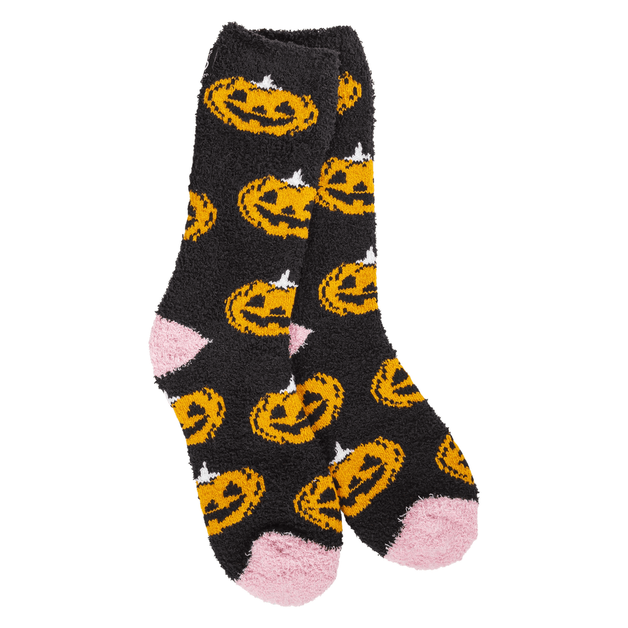 World's Softest Socks Socks Cozy Winter Crew Socks - Pumpkin