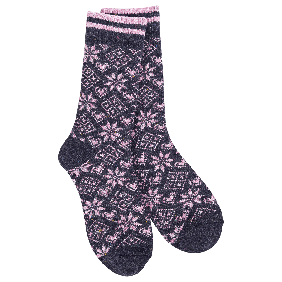 World's Softest Socks Socks Holiday Confetti Crew Socks -  Diamond Denim