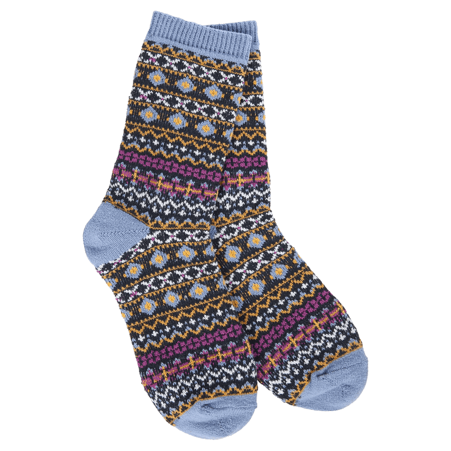 World's Softest Socks Socks Holiday Mini Crew - Nordic Blue