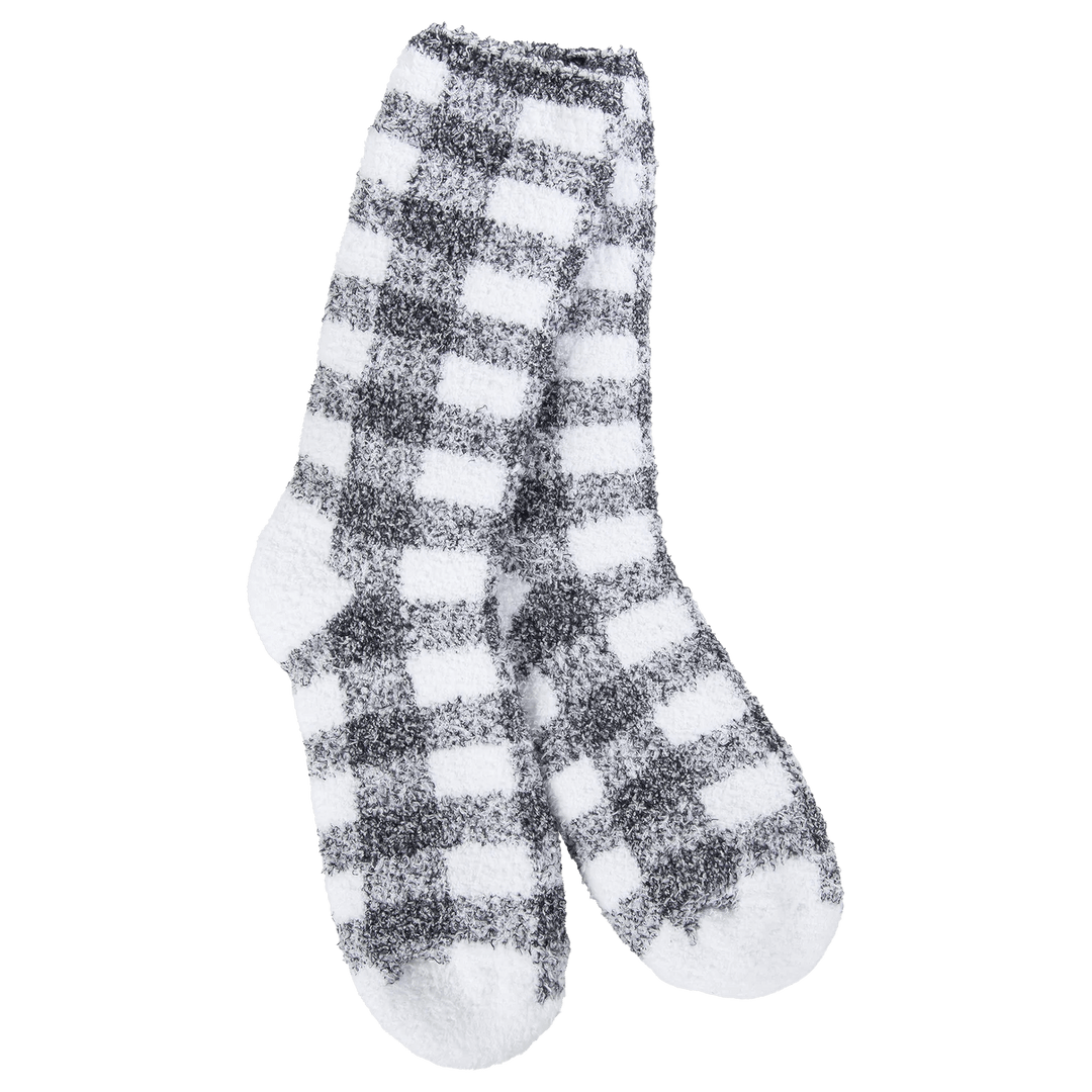 World's Softest Socks Socks Knit Pickin' Fireside Crew - Black Check