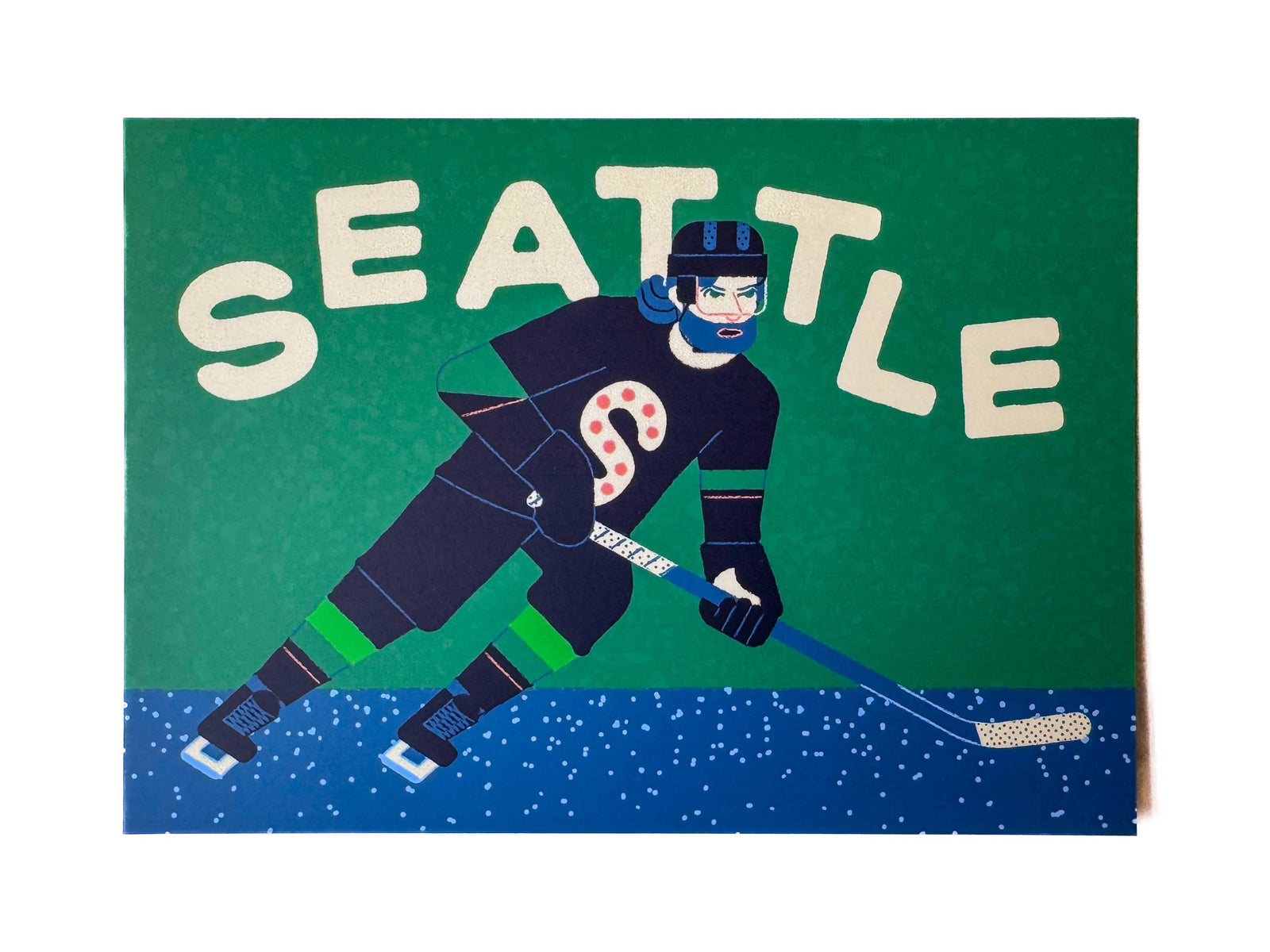 Wug Prints Cards Seattle Hockey Player Postcard
