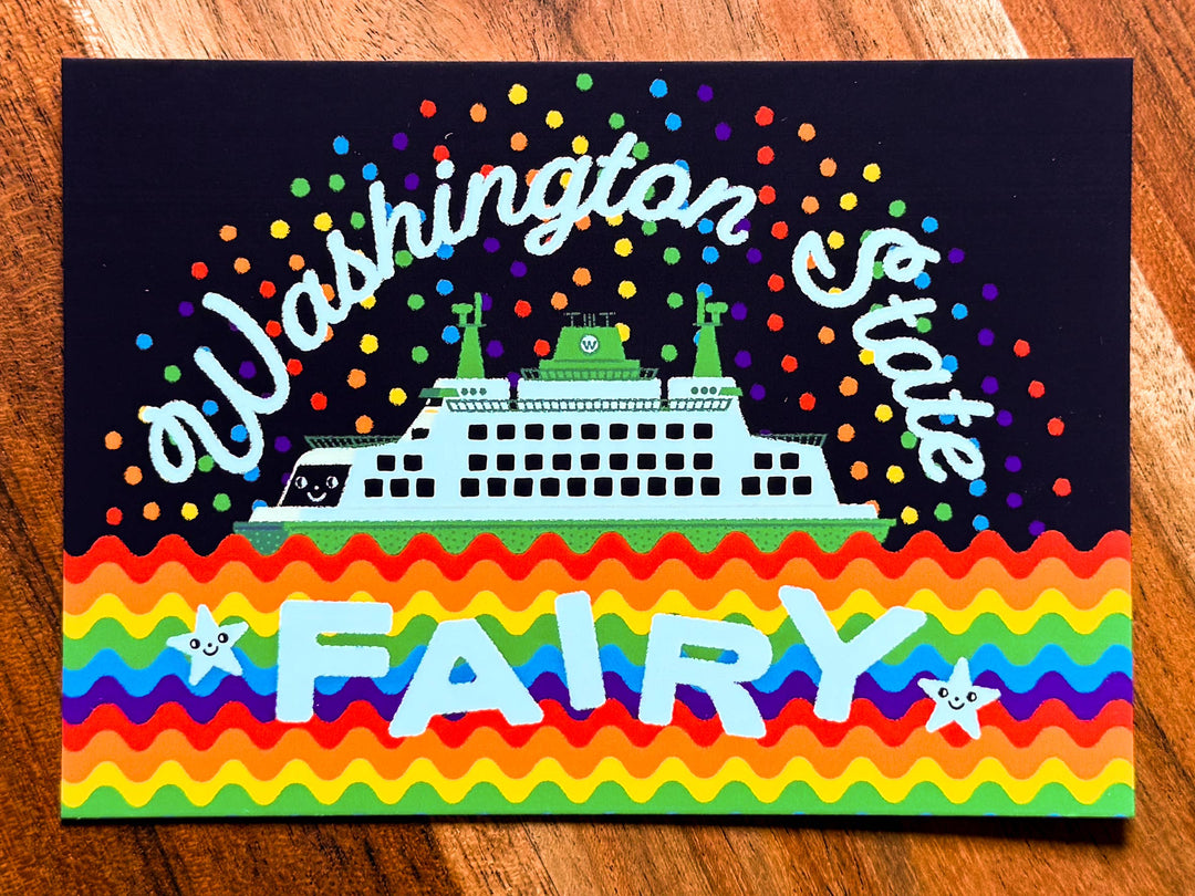 Wug Prints Cards Washington State Fairy Pride Postcard