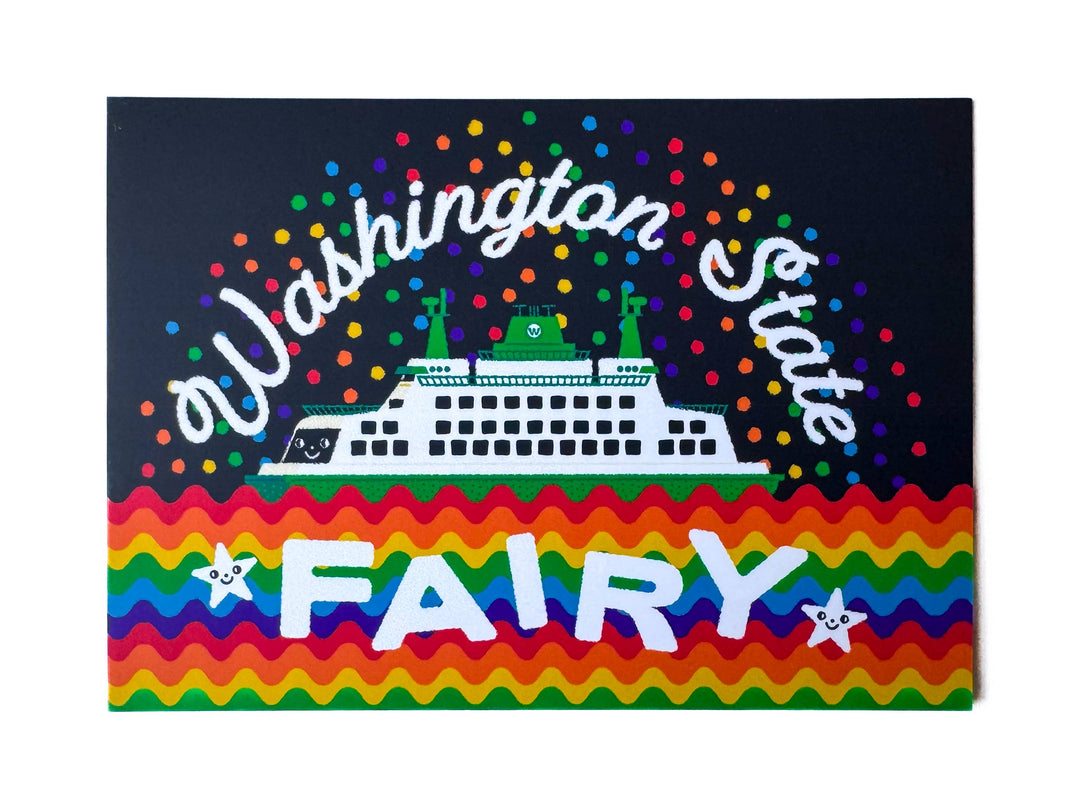 Wug Prints Cards Washington State Fairy Pride Postcard