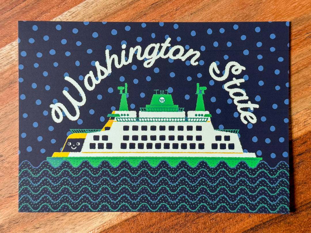 Wug Prints Cards Washington State Ferry Postcard