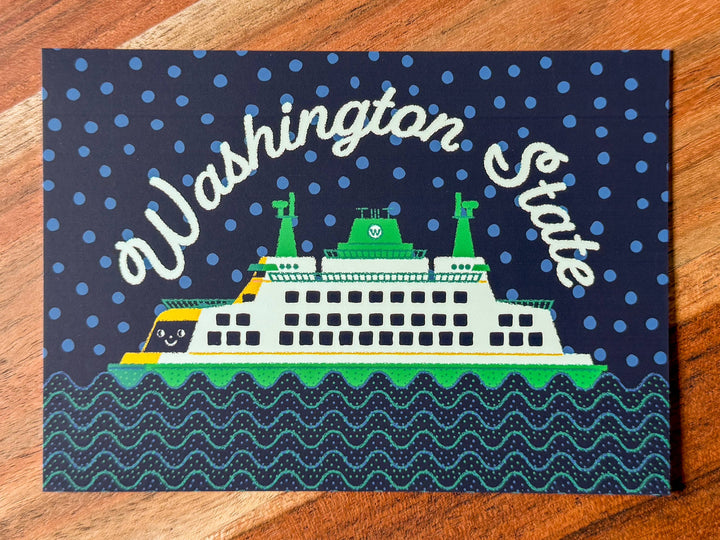 Wug Prints Cards Washington State Ferry Postcard
