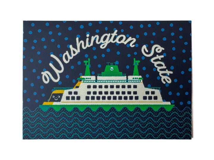 Wug Prints Cards Washington State Ferry Postcard