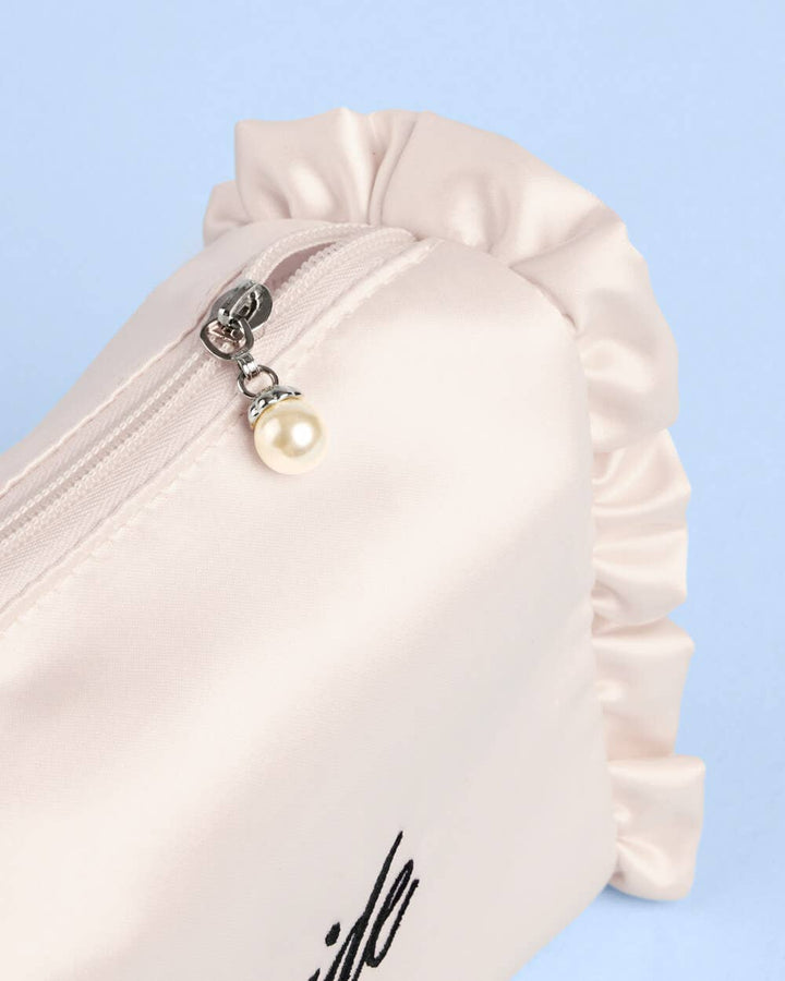 xo, Fetti Gifts Embroidered Bride Satin Cosmetic