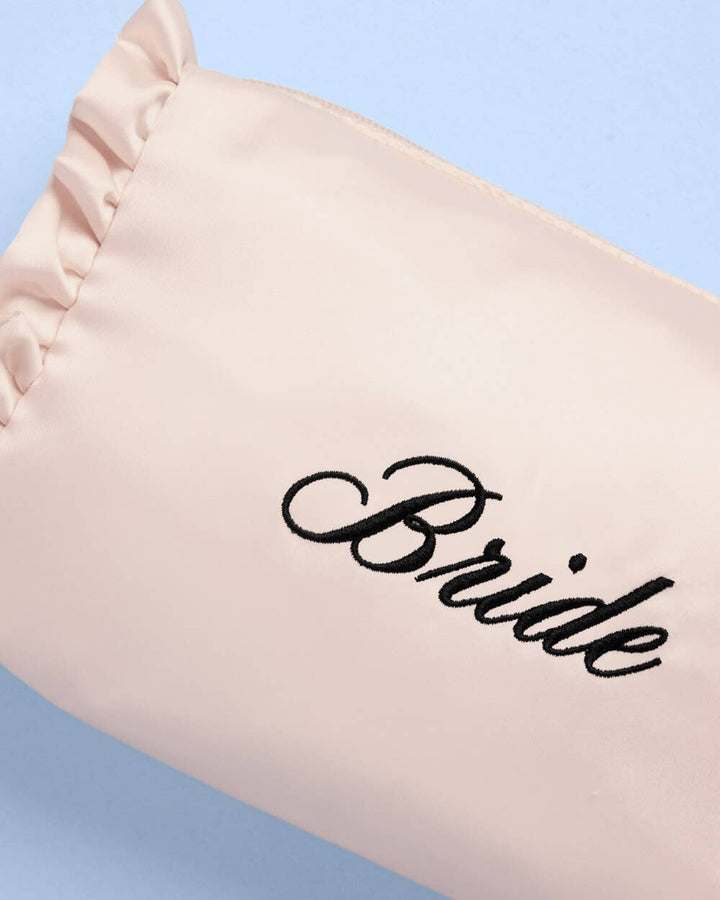 xo, Fetti Gifts Embroidered Bride Satin Cosmetic
