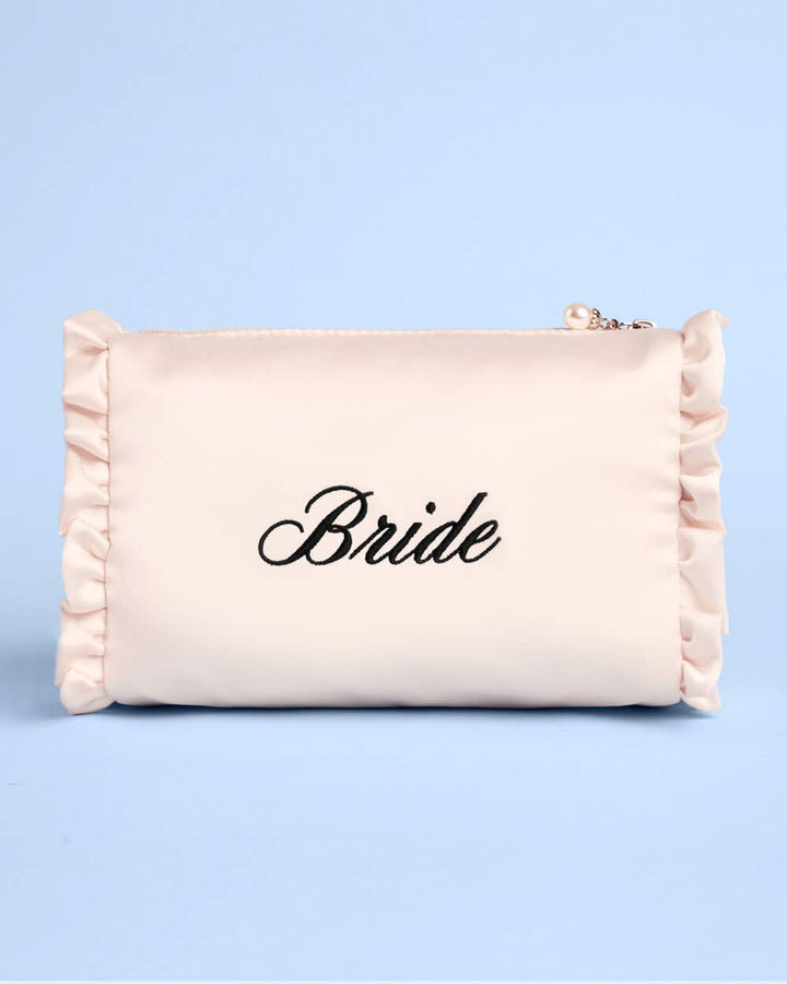 xo, Fetti Gifts Embroidered Bride Satin Cosmetic