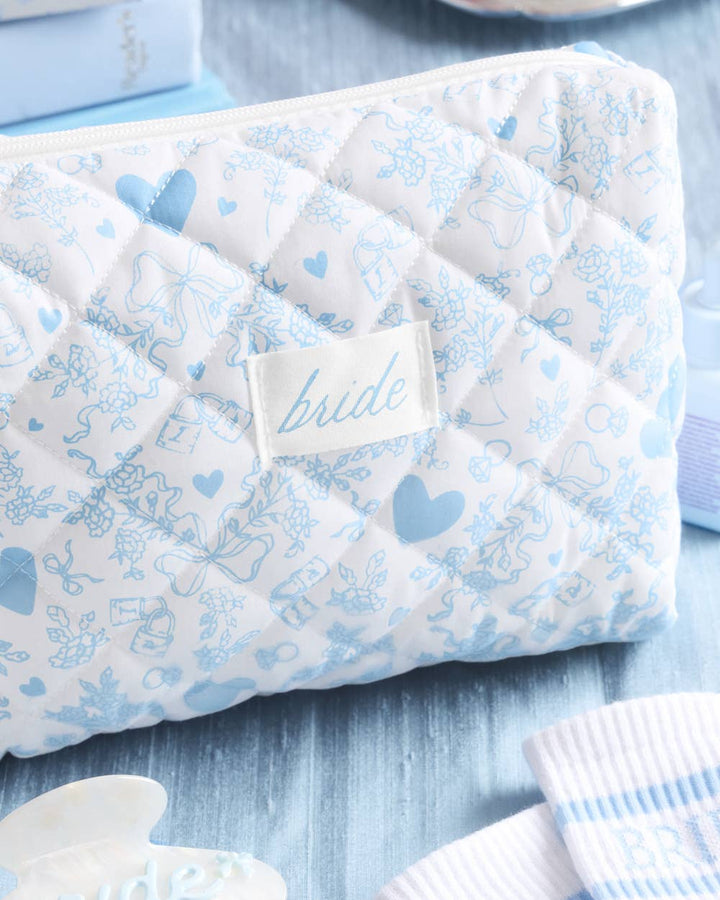 xo, Fetti Gifts Quilted Cosmetic Bag - Bride