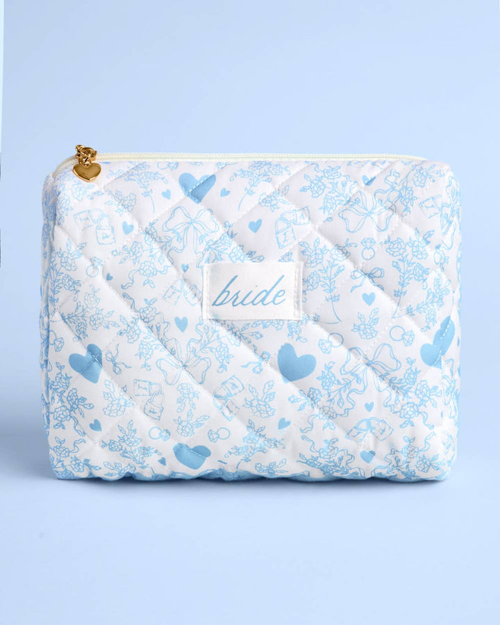 xo, Fetti Gifts Quilted Cosmetic Bag - Bride