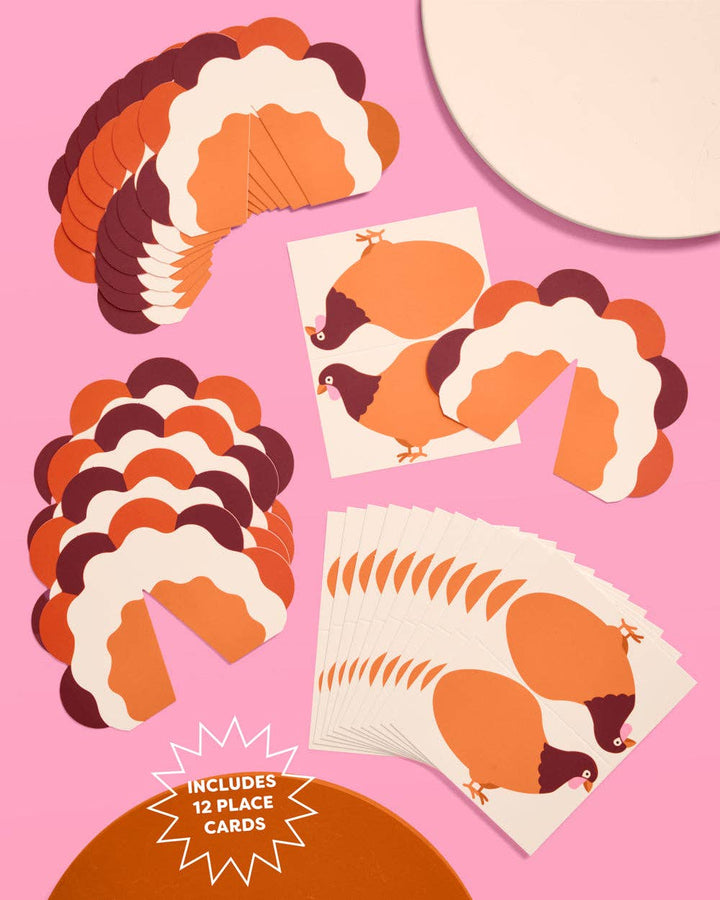 xo, Fetti Gifts Turkey Time Place Cards - set of 12