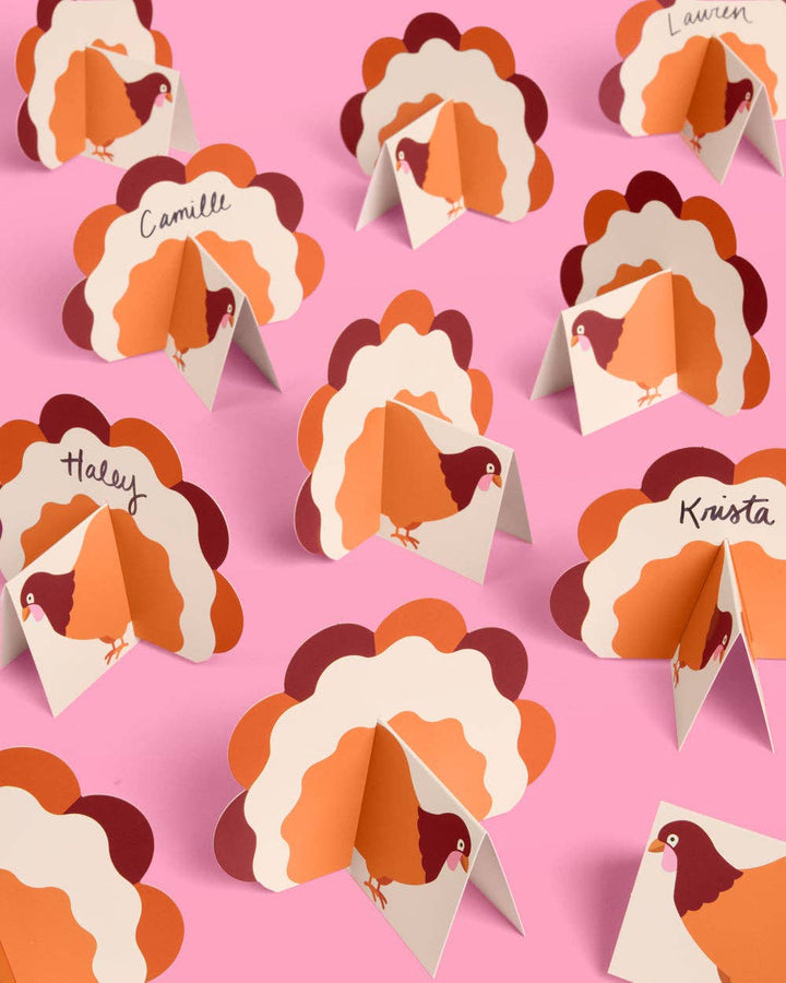 xo, Fetti Gifts Turkey Time Place Cards - set of 12