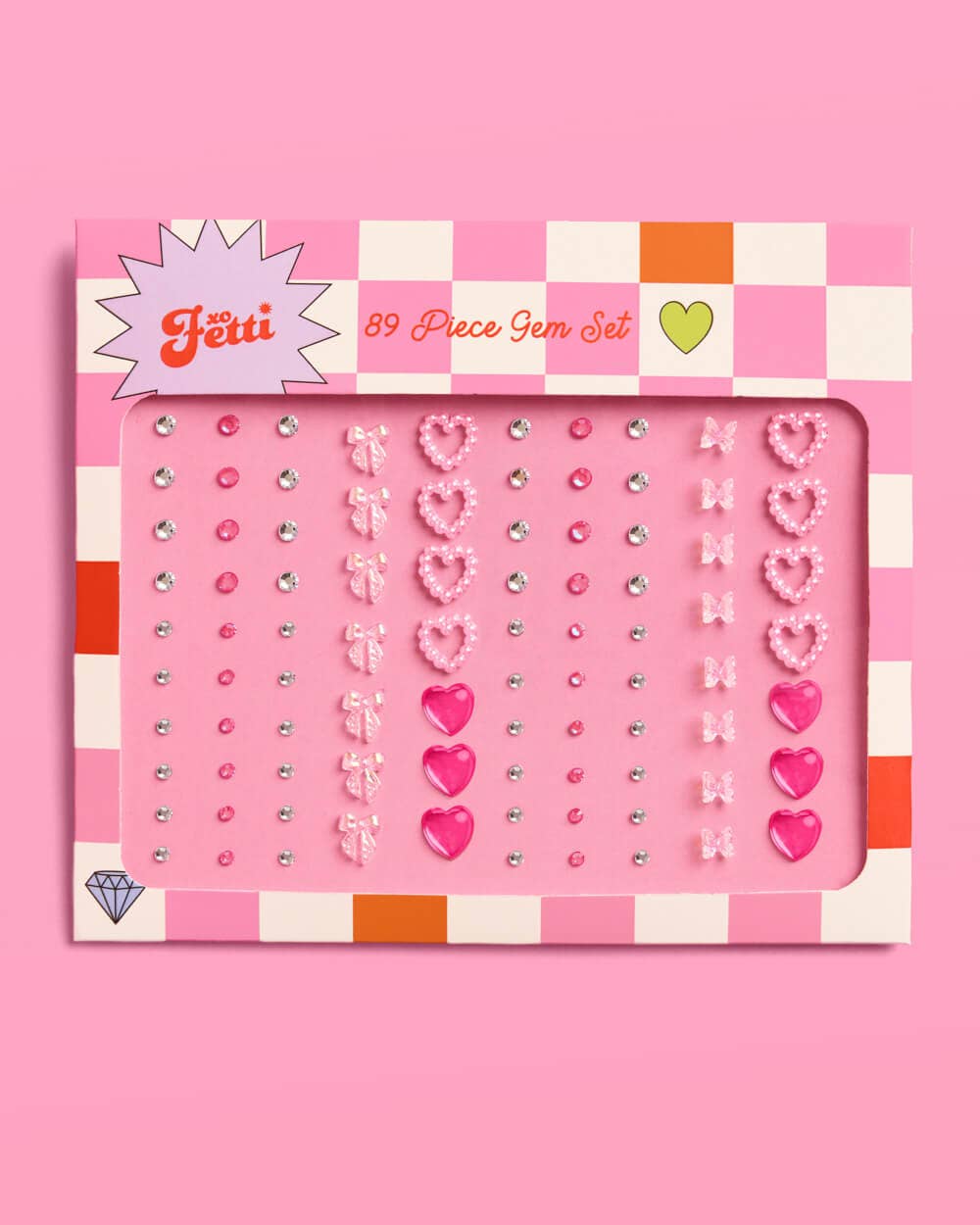 xo, Fetti Holiday Bow And Heart Face Gems | Pink Pearls, Crystal Stickers