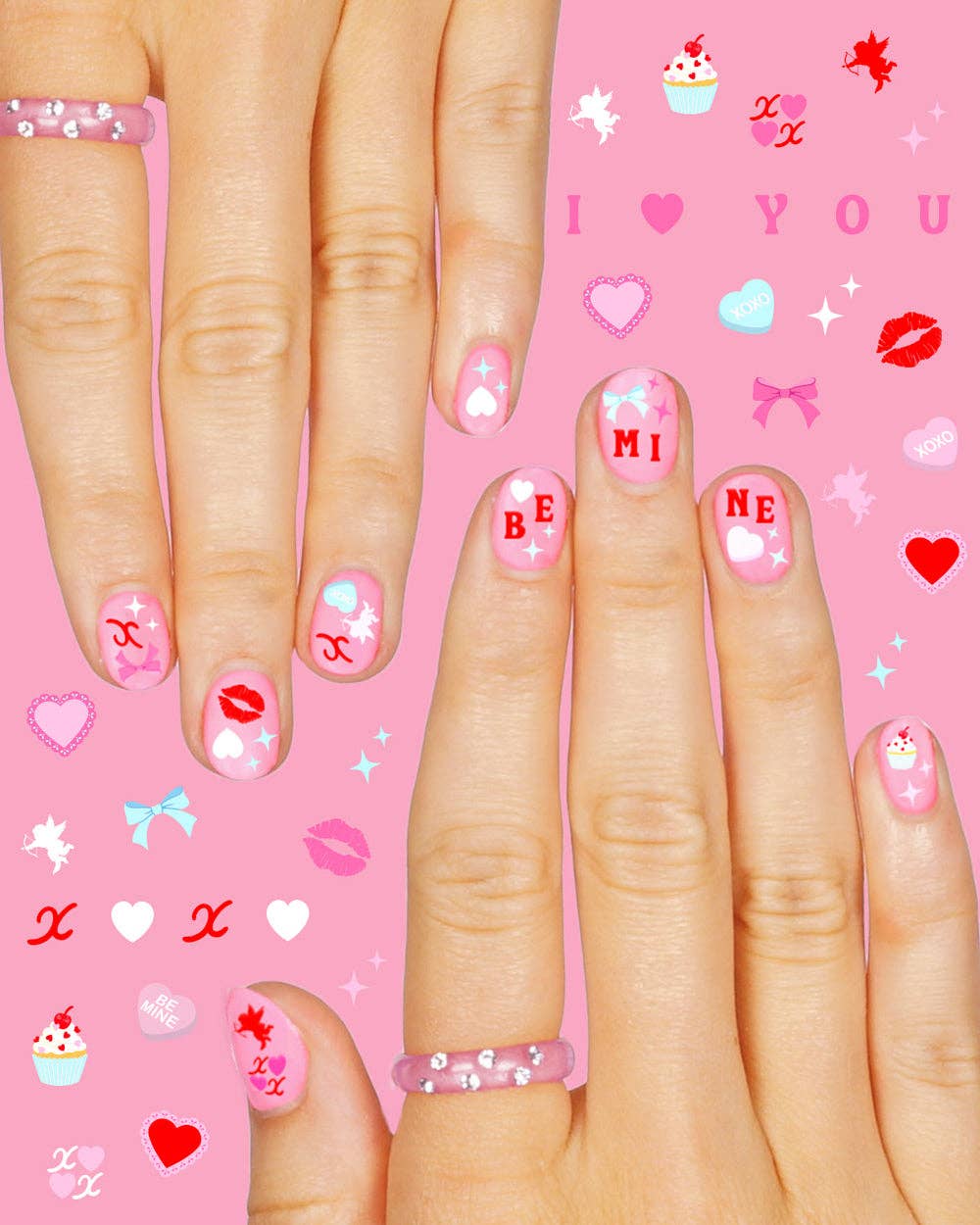 xo, Fetti Holiday Valentine's Be Mine Nail Stickers | cupid, valentine, V-Day
