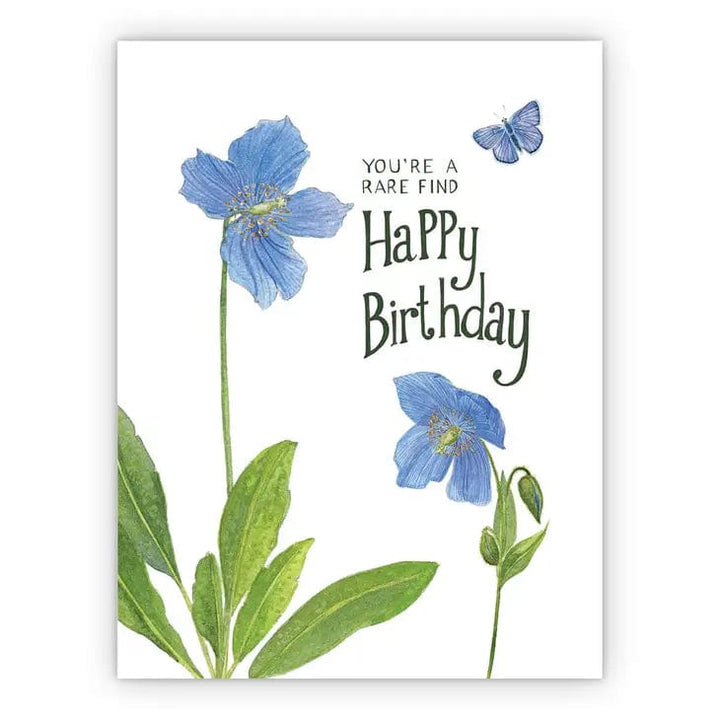 Yardia Card Blue Poppy Floral Birthday Card