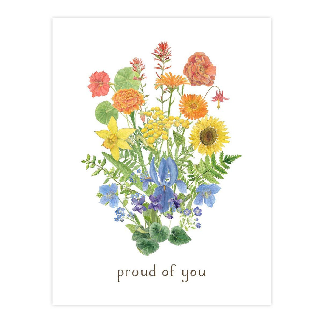 Yardia Cards Gay Pride Bouquet Card, LGBTQ Pride Floral Greeting Card
