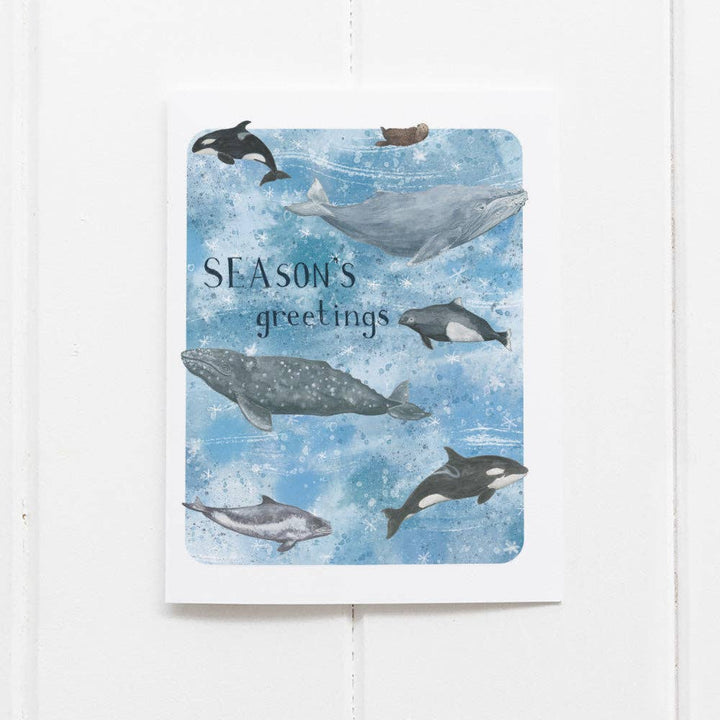 Yardia Cards Season's Greetings Sea Life Holiday Card - Christmas Card