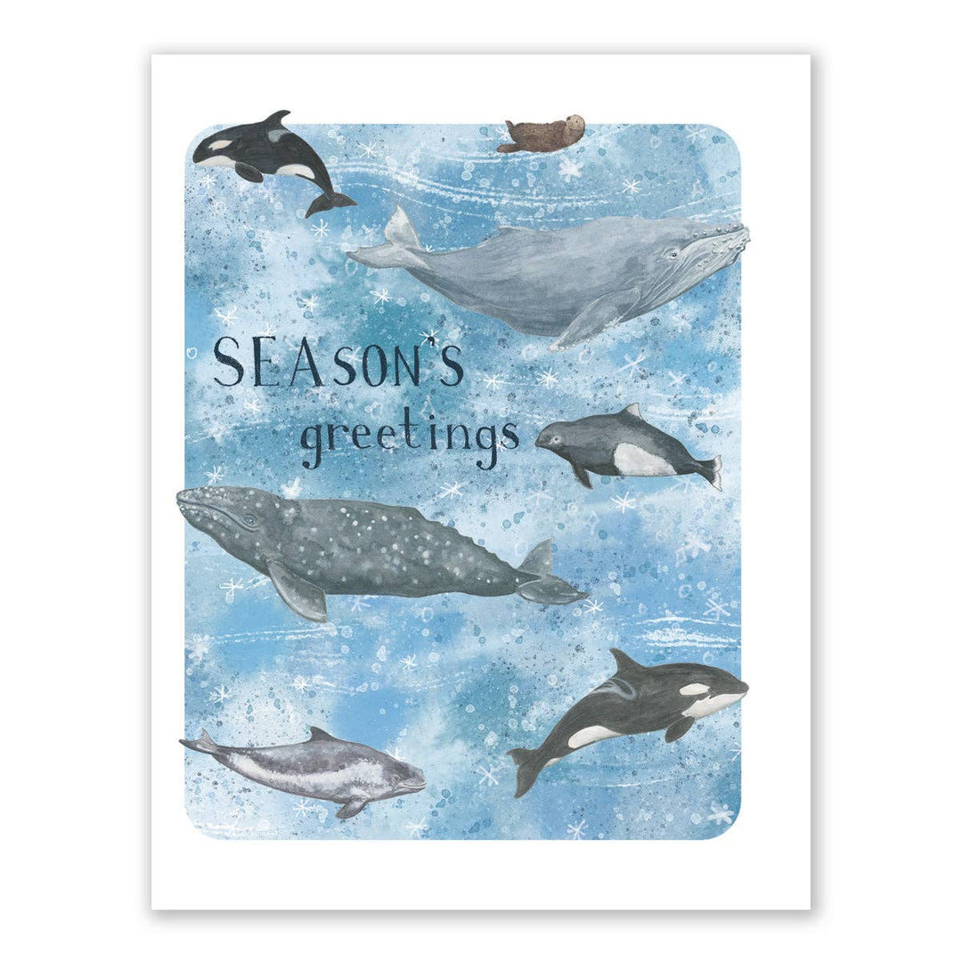 Yardia Cards Season's Greetings Sea Life Holiday Card - Christmas Card