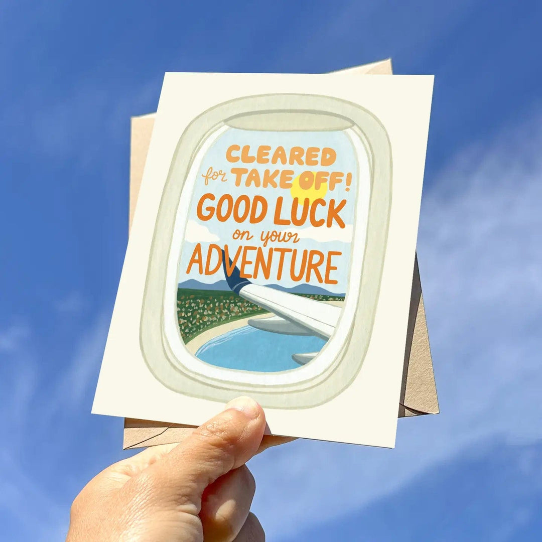 Yeppie Paper Card Airplane Window Adventure Good Luck Card