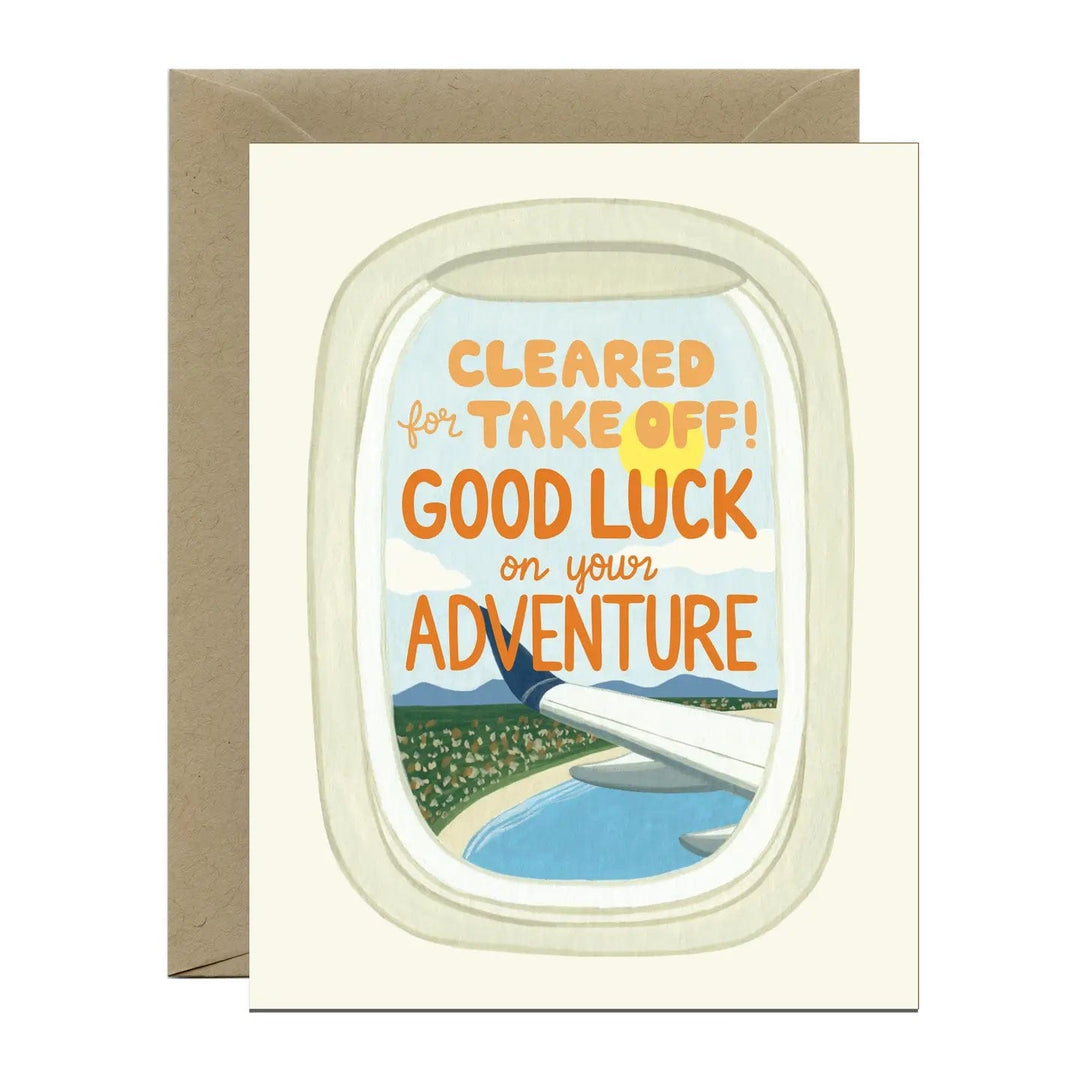 Yeppie Paper Card Airplane Window Adventure Good Luck Card