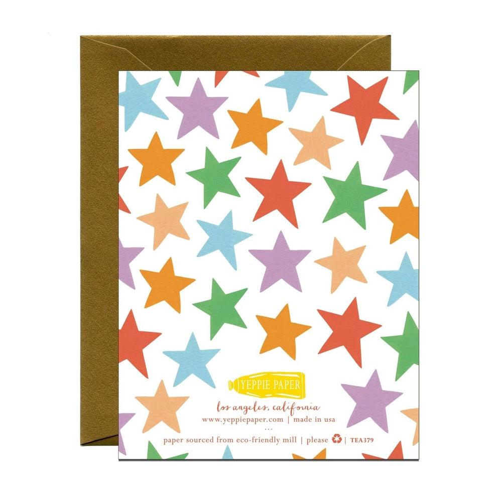 Yeppie Paper Card Gold Star Teacher Appreciation Card Foil Stamped