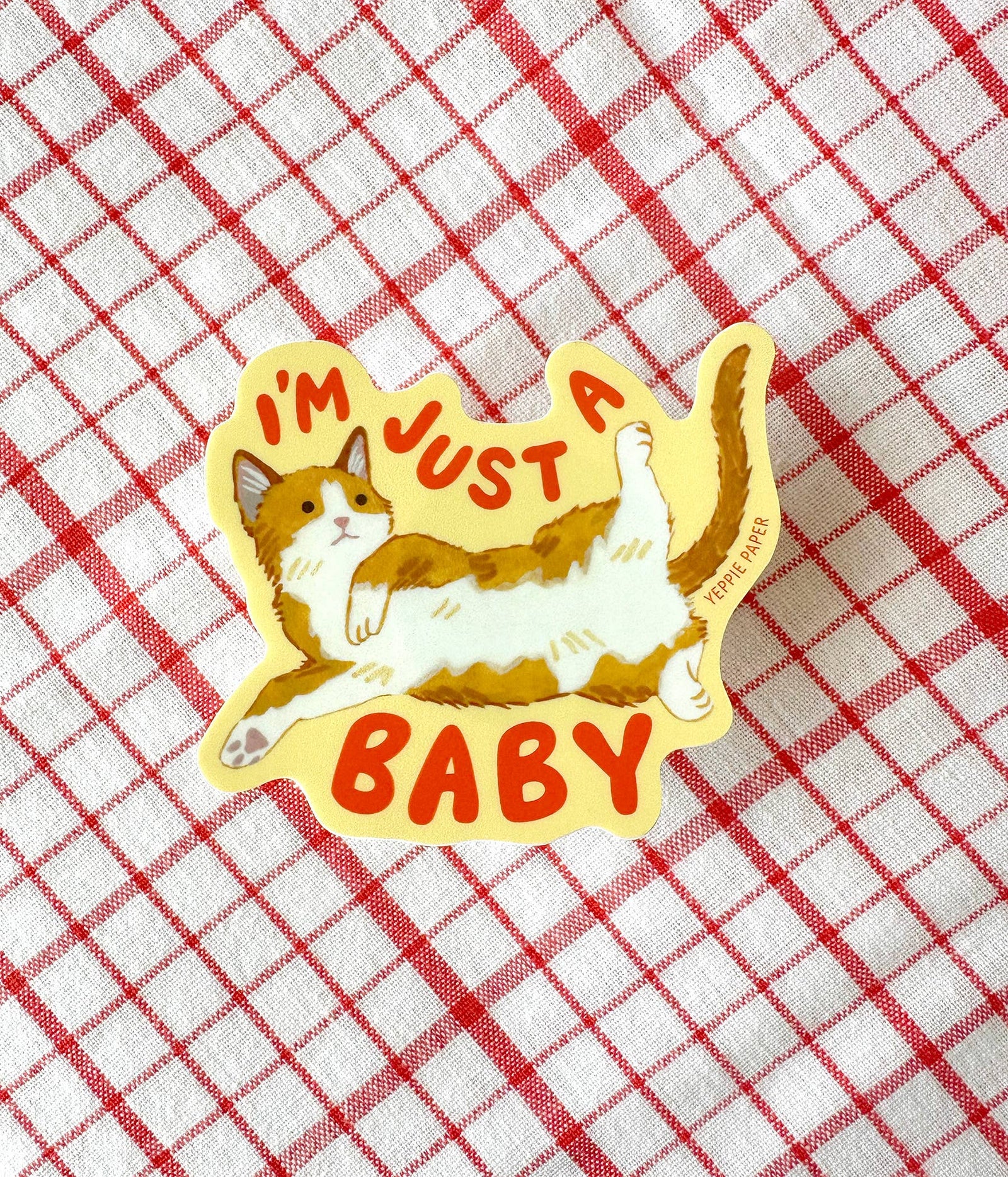 Yeppie Paper Cards Cute Kitten Sticker - "I'm Just A Baby"