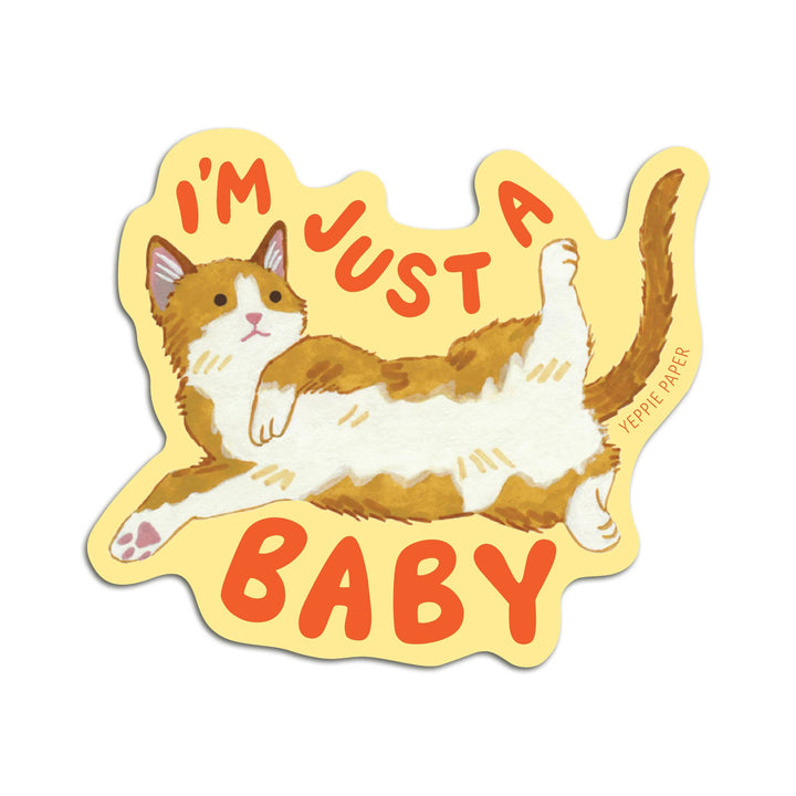 Yeppie Paper Cards Cute Kitten Sticker - "I'm Just A Baby"
