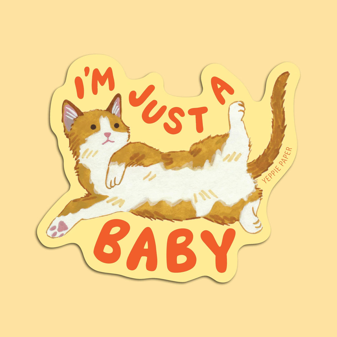 Yeppie Paper Cards Cute Kitten Sticker - "I'm Just A Baby"