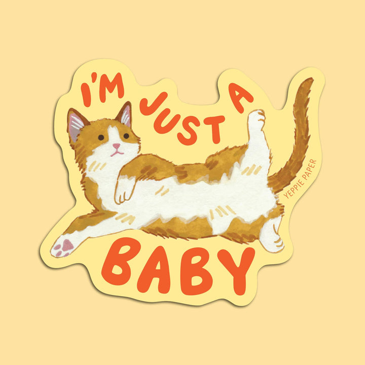 Yeppie Paper Cards Cute Kitten Sticker - "I'm Just A Baby"