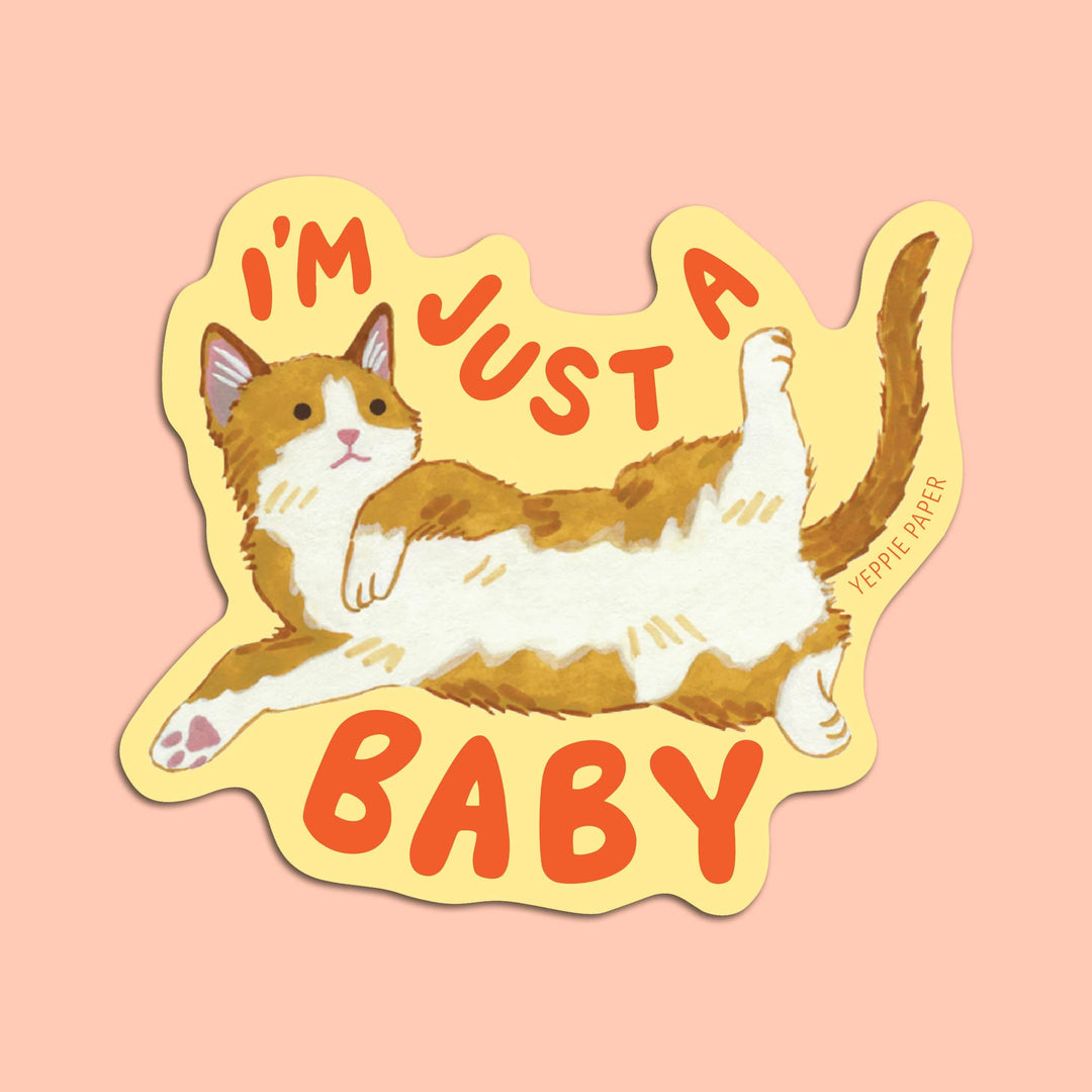 Yeppie Paper Cards Cute Kitten Sticker - "I'm Just A Baby"