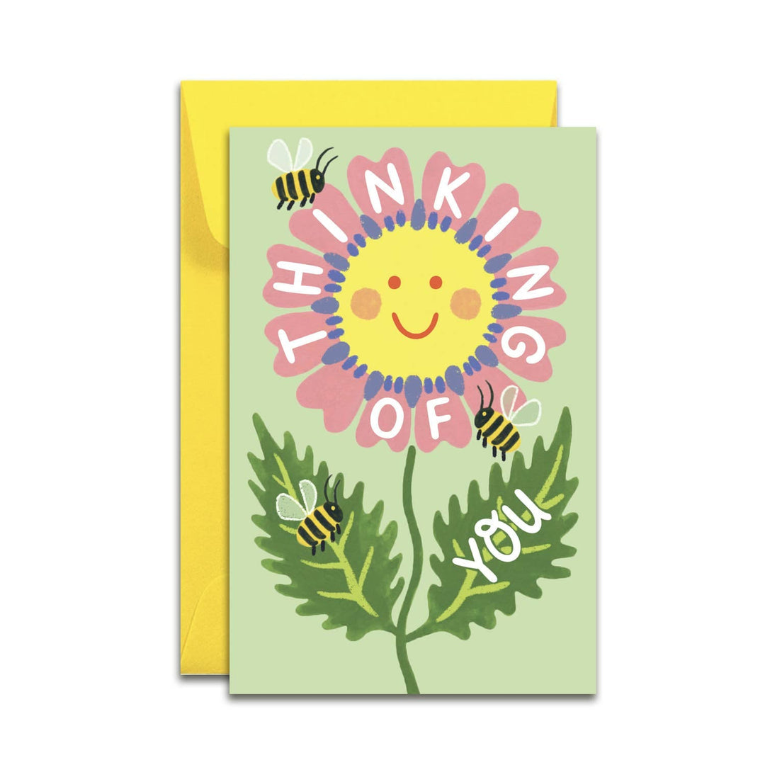 Yeppie Paper Cards Retro Flower Thinking of You - Mini Enclosure Card
