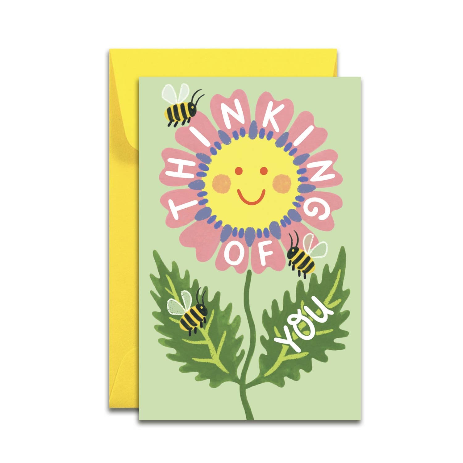 Yeppie Paper Cards Retro Flower Thinking of You - Mini Enclosure Card
