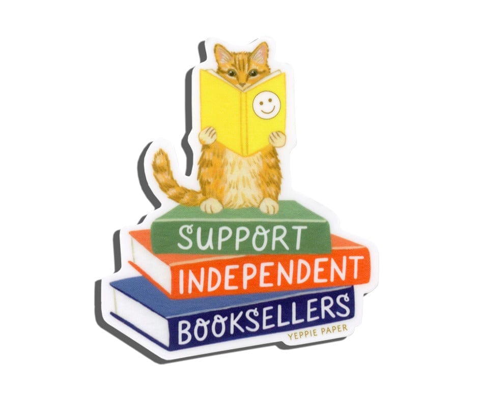 Yeppie Paper Sticker Support Independent Booksellers Cat Sticker