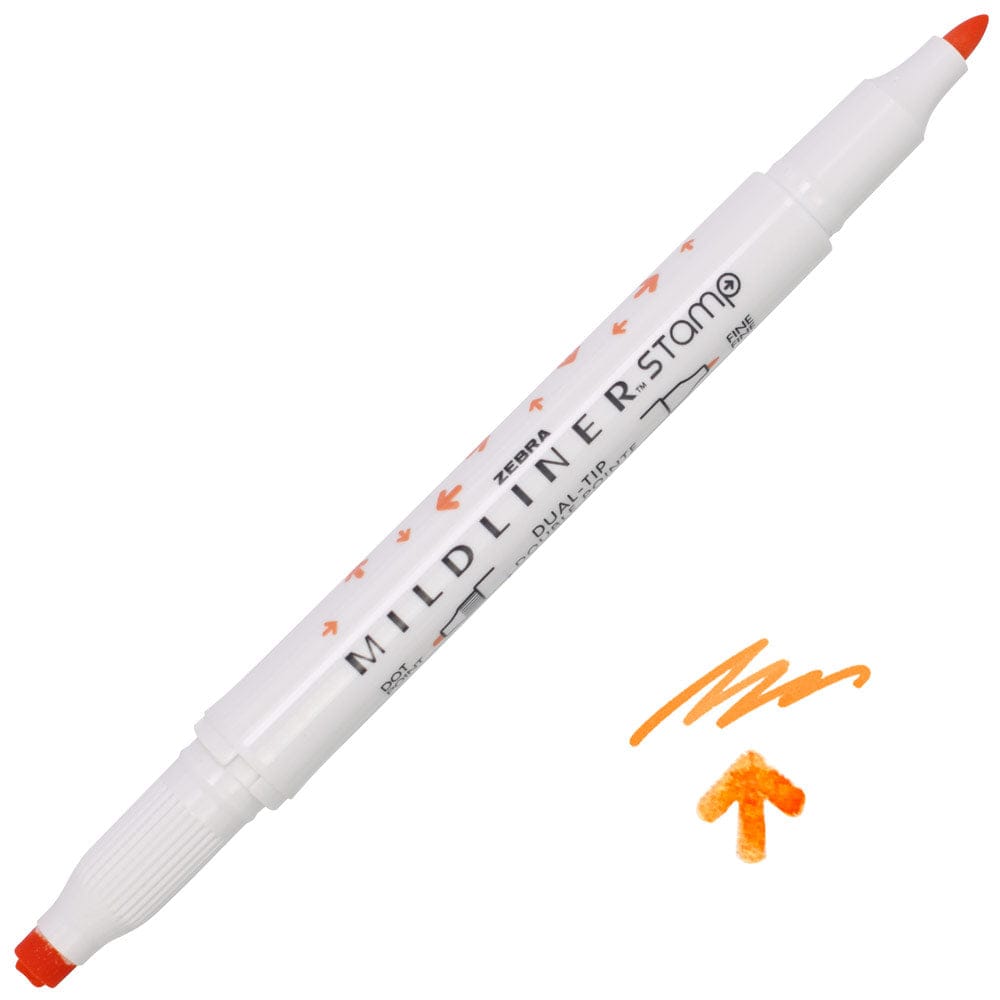 Zebra Paper Apricot Arrow Zebra Mildliner Dual-Tip Stamp Marker