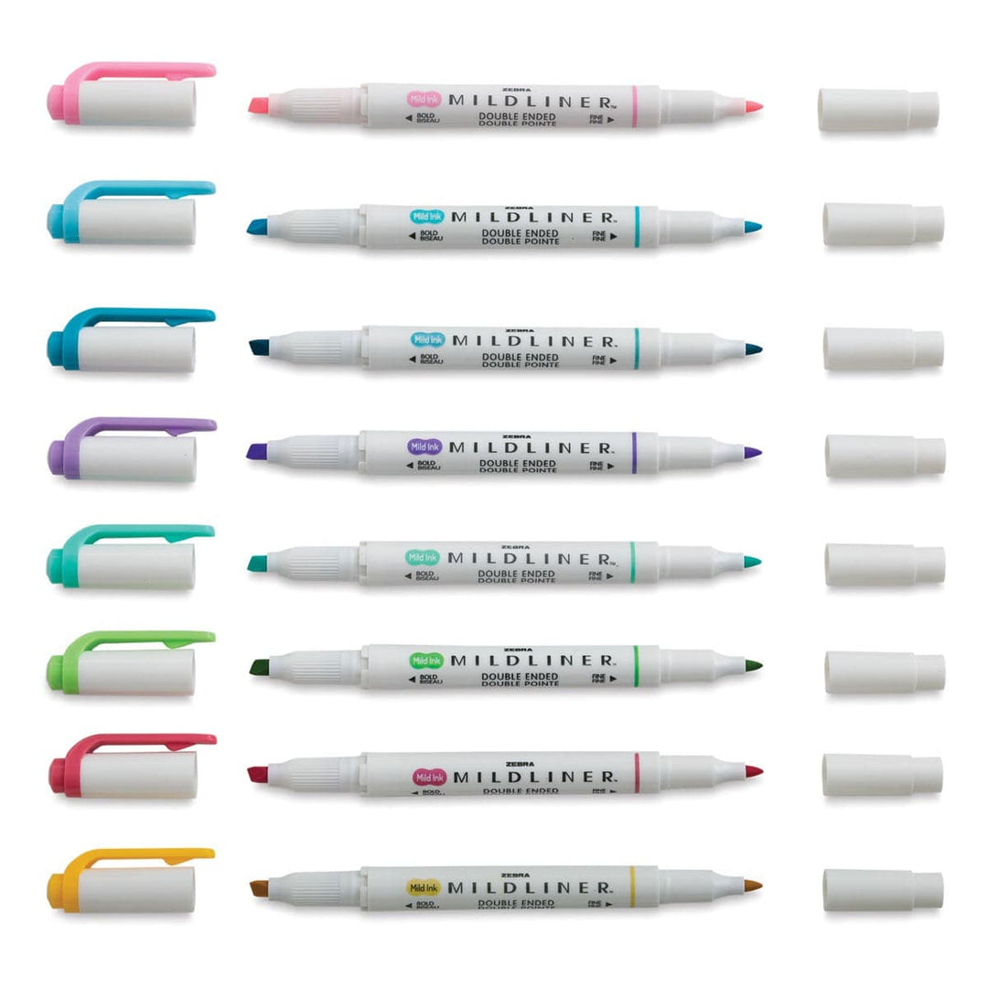 Zebra Paper Mildliner Double Ended Creative Markers - Assorted Colors, Set of 8