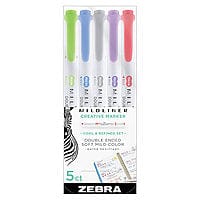 Zebra pen set Mildliner Highlighter - Soft Colors - Set of 5