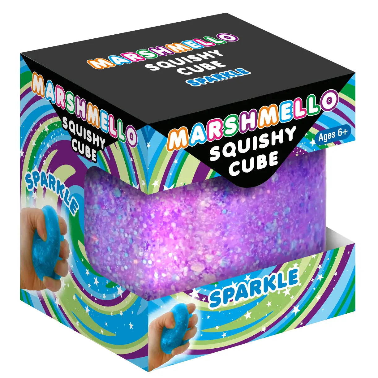Zorbitz Toy Marshmello Squishy Sparkle Cube | Zorbitz