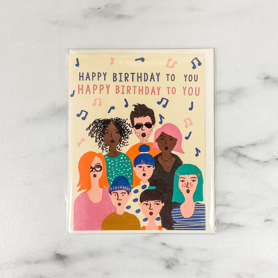 1973 card Happy Birthday Choir Card