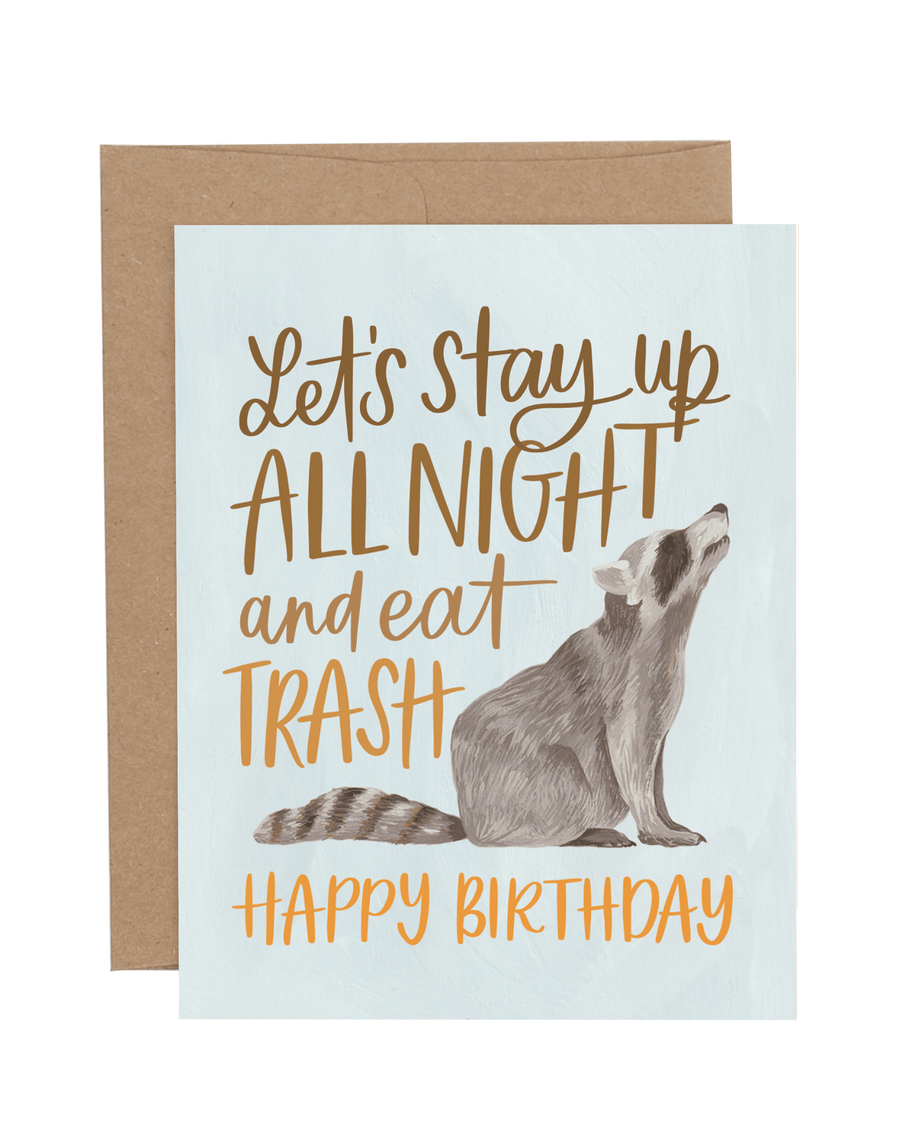 1Canoe2 Card Birthday Raccoon Card