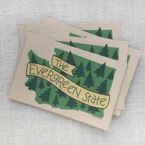 acbc Design Postcard The Evergreen State Postcard