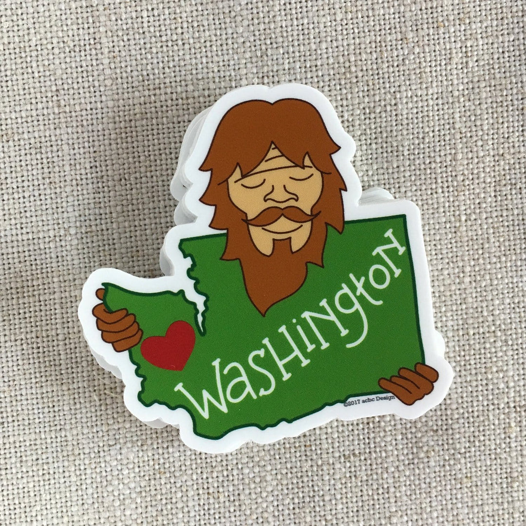 acbc Design Sticker Bigfoot Loves Washington Vinyl Sticker