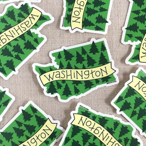 acbc Design Sticker Washington State Trees Vinyl Sticker