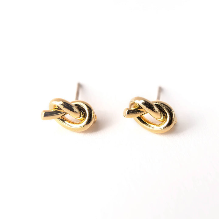 Adorn512 Earrings Gold Love Knot Studs